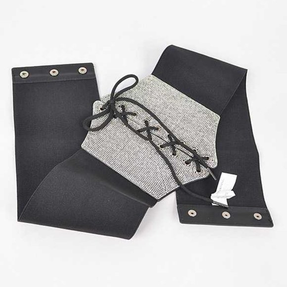 BNWT Plus Size Rhinestone Lacing Fashion Elastic Stretch Corset Belt - Picture 4 of 4